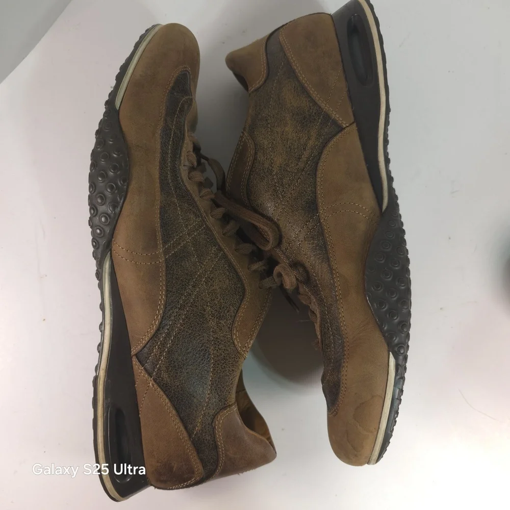 Cole Haan Lace Up Air Tan Leather Sneaker Shoes Size 9.5M Lounge‎ Boat Golf